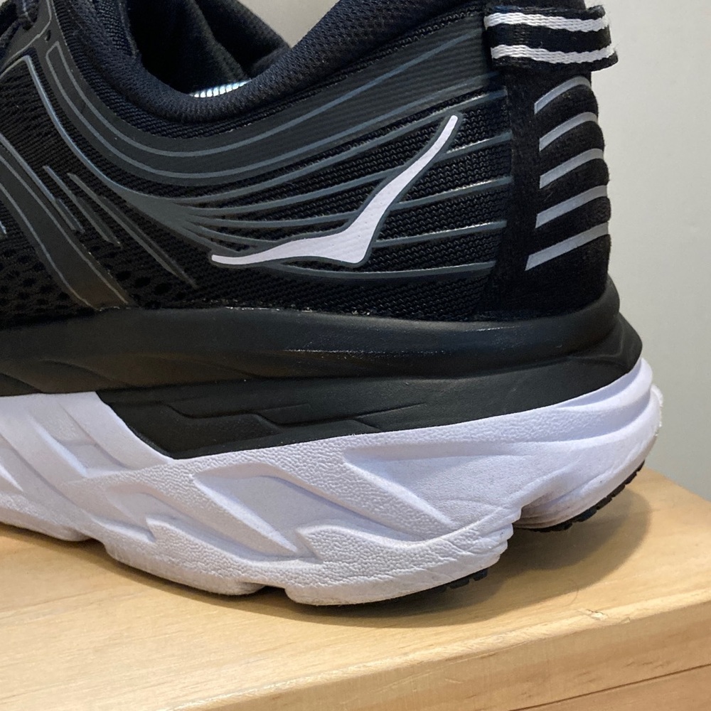 Hoka Bondi 7 Men's Black and White Road Running Shoes Size 13 - Picture 12 of 15